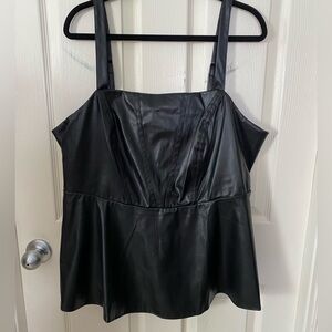 🖤Brand new, Faux Leather Peplum Cami🖤